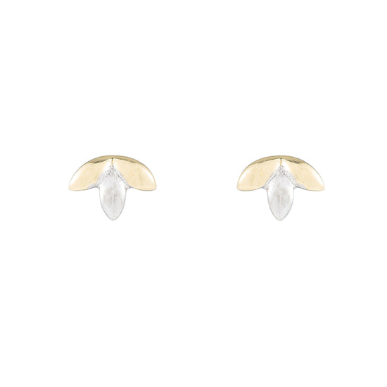 Greece Olive Leaf Studs-Earrings-Ashley Schenkein Jewelry Design