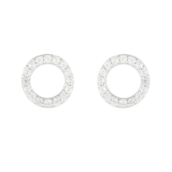 Greece Pavé Gemstone Circle Earrings-Earrings-Ashley Schenkein Jewelry Design