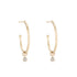 Solid Gold Dangling Diamond Hoop Earrings, 14k-Earrings-Ashley Schenkein Jewelry Design