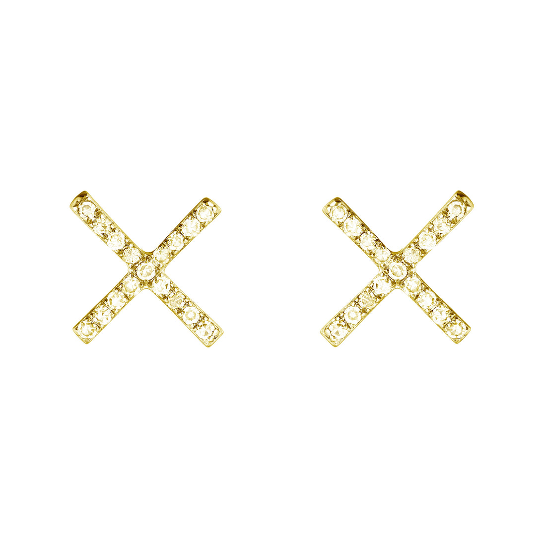 Diamond Pavé X Earrings-Earrings-Ashley Schenkein Jewelry Design