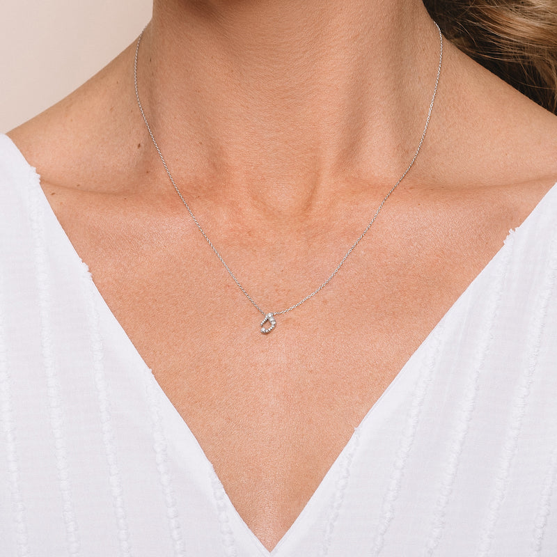 Diamond Pavé Cursive Initial Necklace-Necklaces-Ashley Schenkein Jewelry Design