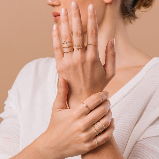 Solid Gold Bar Ring, 14k-Rings-Ashley Schenkein Jewelry Design