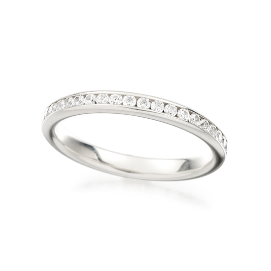 Mini Channel Eternity Wedding Band-Wedding Band-Ashley Schenkein Jewelry Design