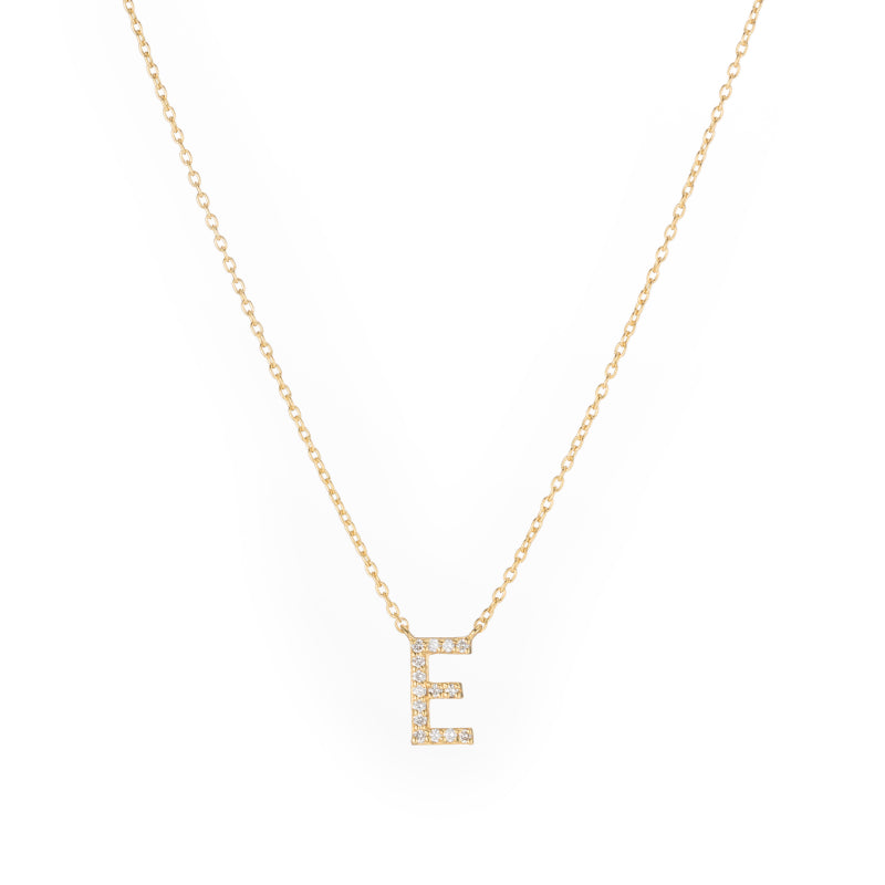 Diamond Pavé Initial Necklace-Necklaces-Ashley Schenkein Jewelry Design