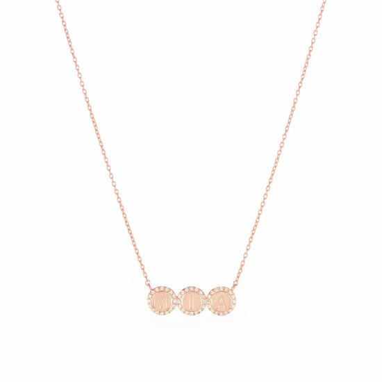 Diamond Pavé Personalized Disc Necklace-Necklaces-Ashley Schenkein Jewelry Design