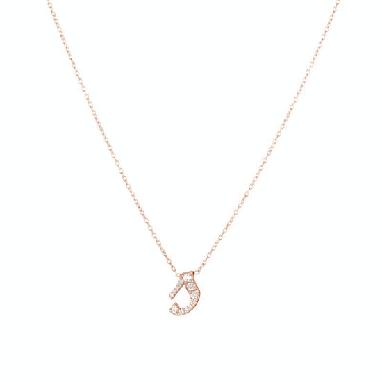 Diamond Pavé Cursive Initial Necklace-Necklaces-Ashley Schenkein Jewelry Design