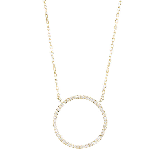 Open Circle Pavé CZ Necklace-Necklace-Ashley Schenkein Jewelry Design