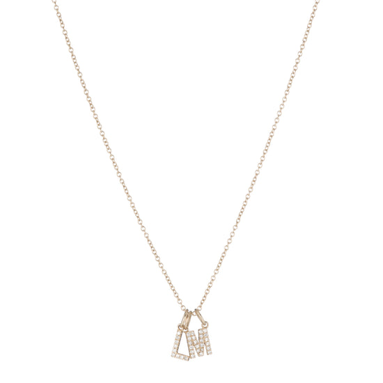 Diamond Initial Charm 14k Yellow Gold Necklace-Necklace-Ashley Schenkein Jewelry Design