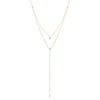 Melrose CZ Double Y Drop Necklace-Necklace-Ashley Schenkein Jewelry Design