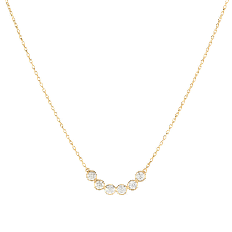 Diamond Bezel Curved Bar Necklace, 14k-Ashley Schenkein Jewelry Design