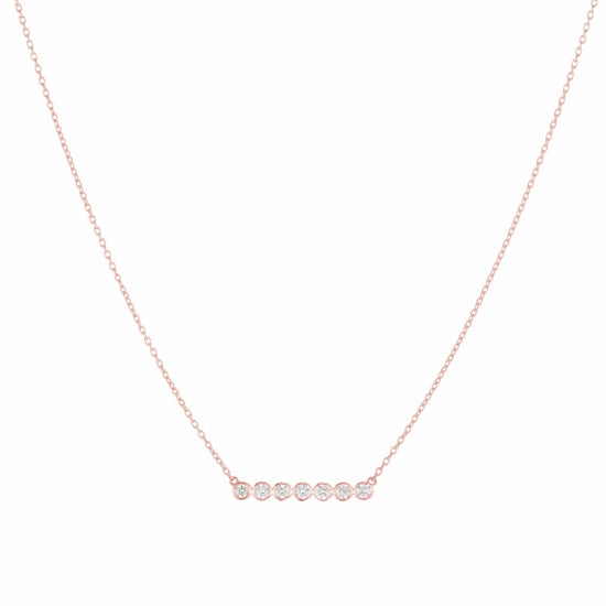 Diamond Bezel Bar Necklace, 14k (7 stones)-Necklaces-Ashley Schenkein Jewelry Design