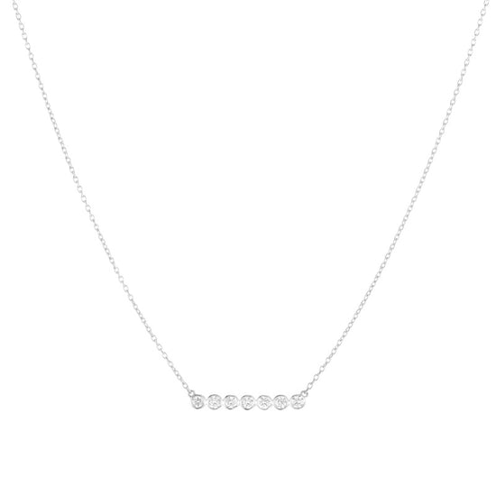 Diamond Bezel Bar Necklace, 14k (7 stones)-Necklaces-Ashley Schenkein Jewelry Design