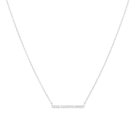 Diamond Pavé Medium Bar Necklace, 14k-Necklace-Ashley Schenkein Jewelry Design