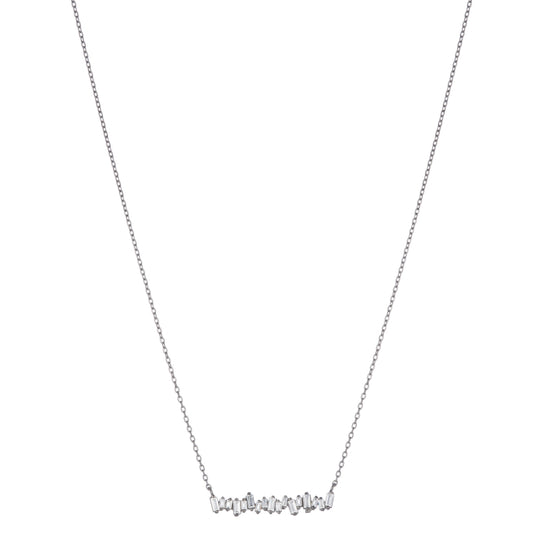 CZ Baguette Bar Necklace-Necklace-Ashley Schenkein Jewelry Design