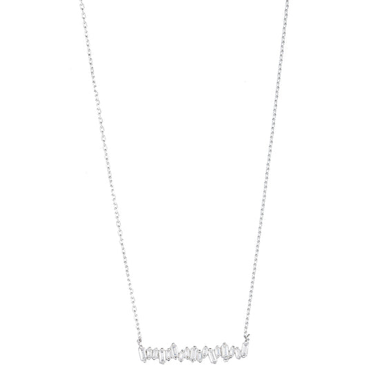 CZ Baguette Bar Necklace-Necklace-Ashley Schenkein Jewelry Design