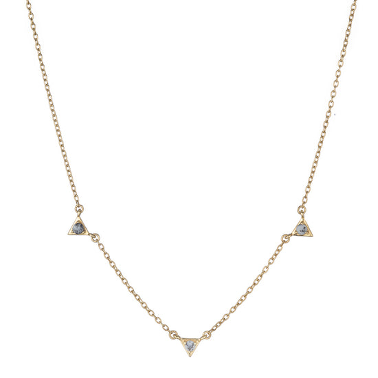 Tokyo Triple Triangle Drop Necklace-Necklace-Ashley Schenkein Jewelry Design