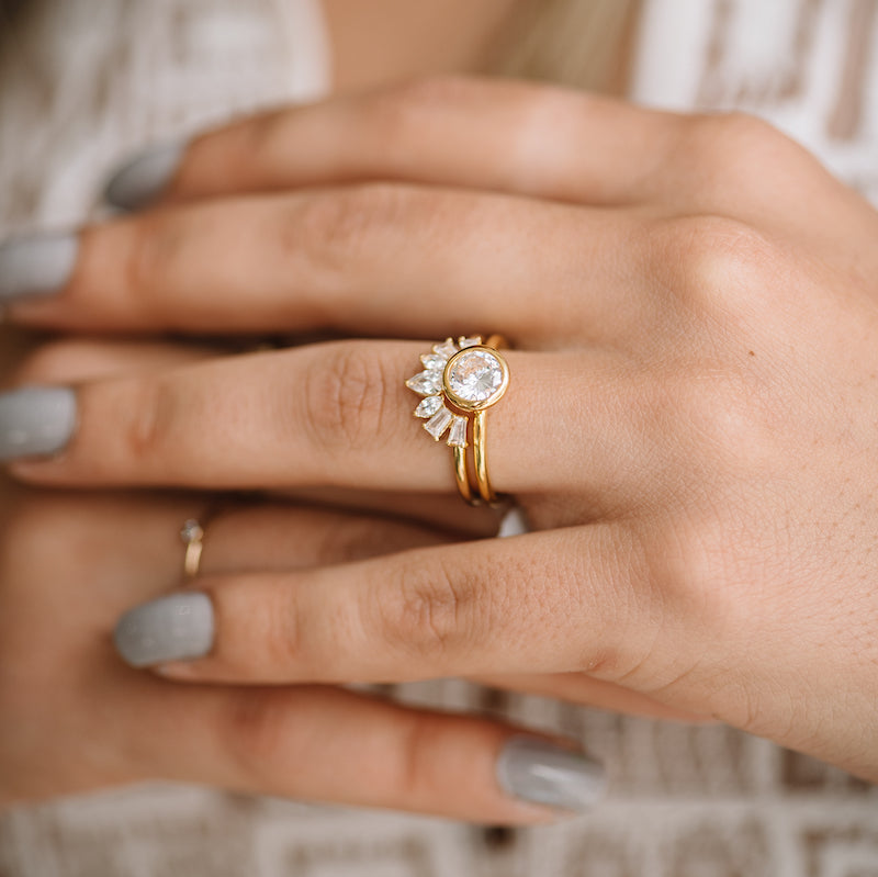 Pear Marquise and Emerald Diamond Contour Tracer Wedding Band-ring-Ashley Schenkein Jewelry Design