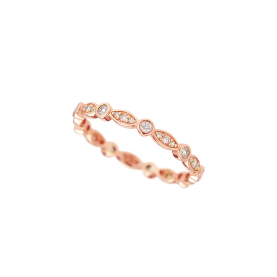 Marquise Shaped and Round Diamond Bezel Eternity Band-Wedding Band-Ashley Schenkein Jewelry Design