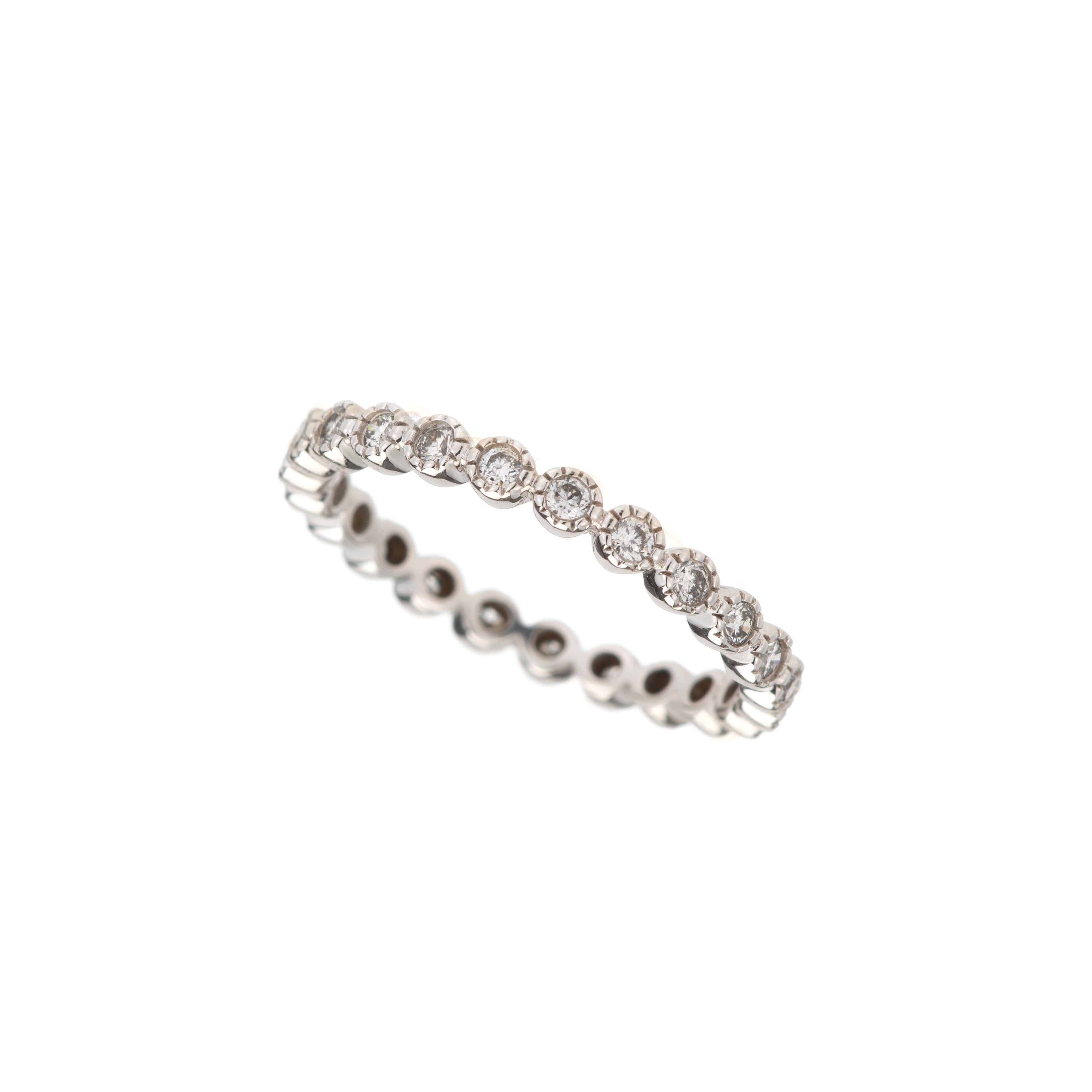 Round Diamond Bezel Eternity Band-Wedding Band-Ashley Schenkein Jewelry Design