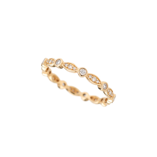 Marquise Shaped and Round Diamond Bezel Eternity Band-Wedding Band-Ashley Schenkein Jewelry Design