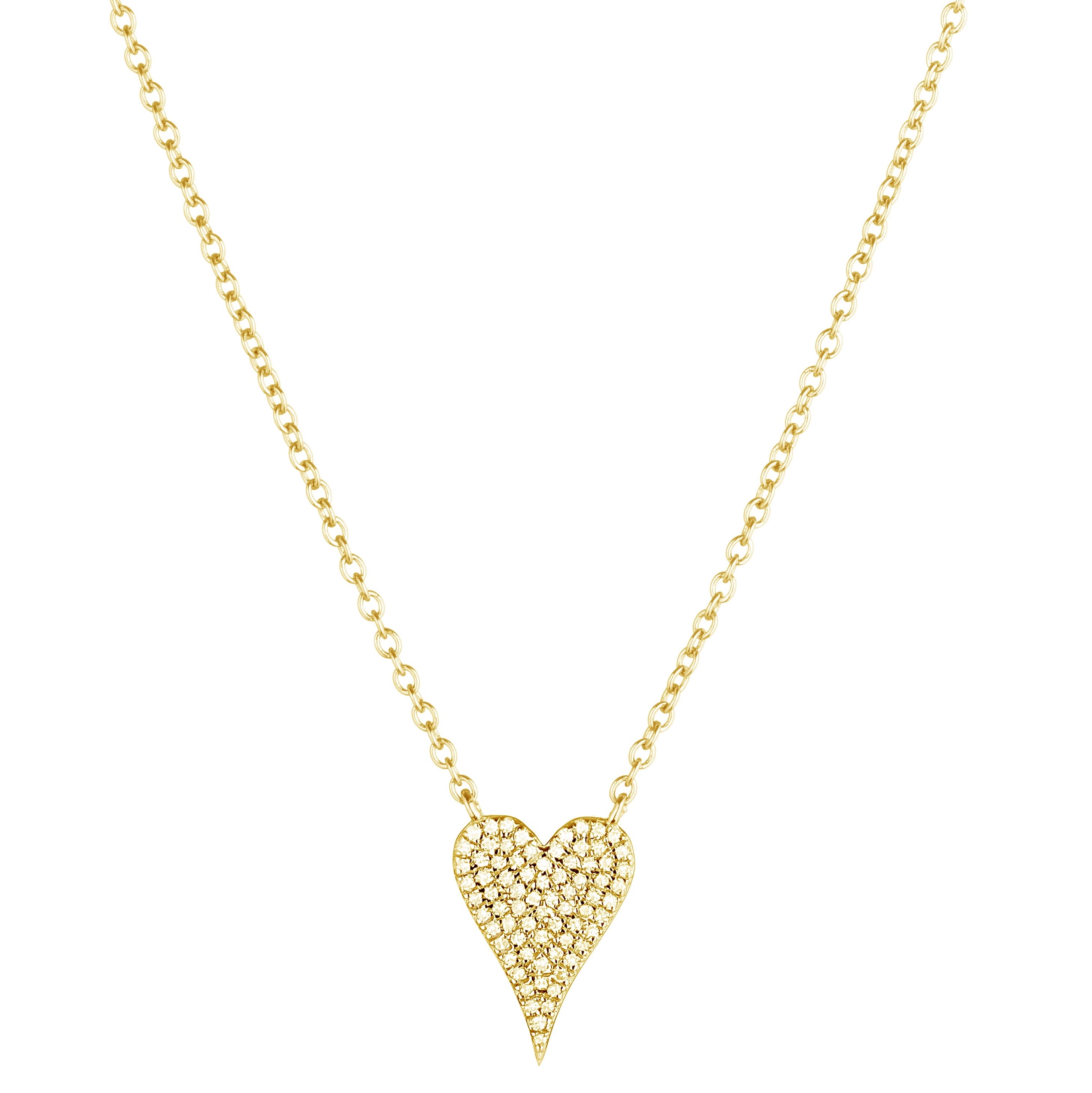 Diamond Pavé Small Heart Necklace -Necklace-Ashley Schenkein Jewelry Design