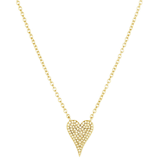 Diamond Pavé Small Heart Necklace -Necklace-Ashley Schenkein Jewelry Design