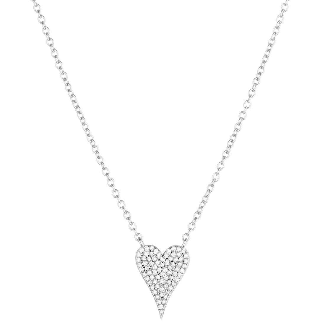 Diamond Pavé Small Heart Necklace -Necklace-Ashley Schenkein Jewelry Design